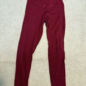 Burgundy High-Waisted Leggings